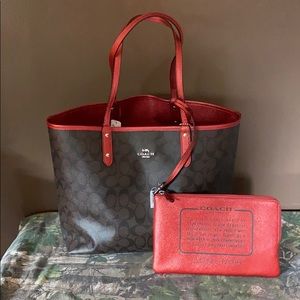 COACH Signature Metallic Reversible City Tote